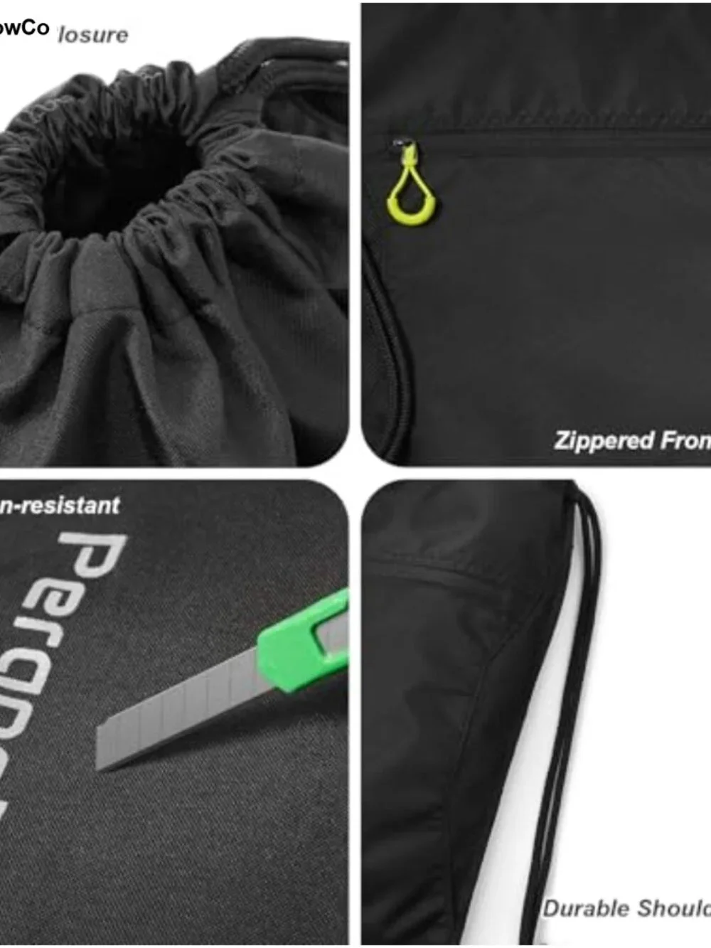 Drawstring Backpack Lightweight Gym Sackpack Water Repellent Mesh Pocket